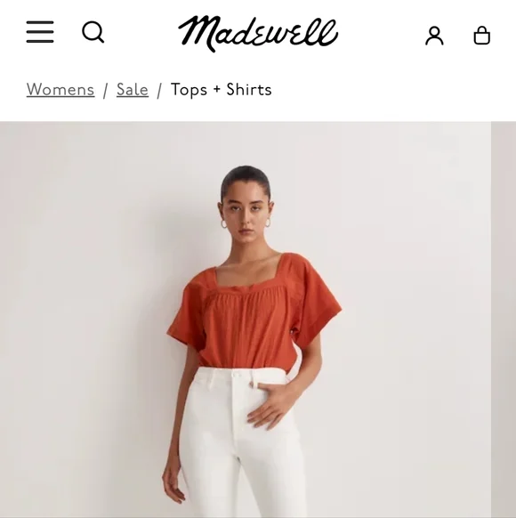 Madewell Orange Square Neck Top - Picture 5 of 5